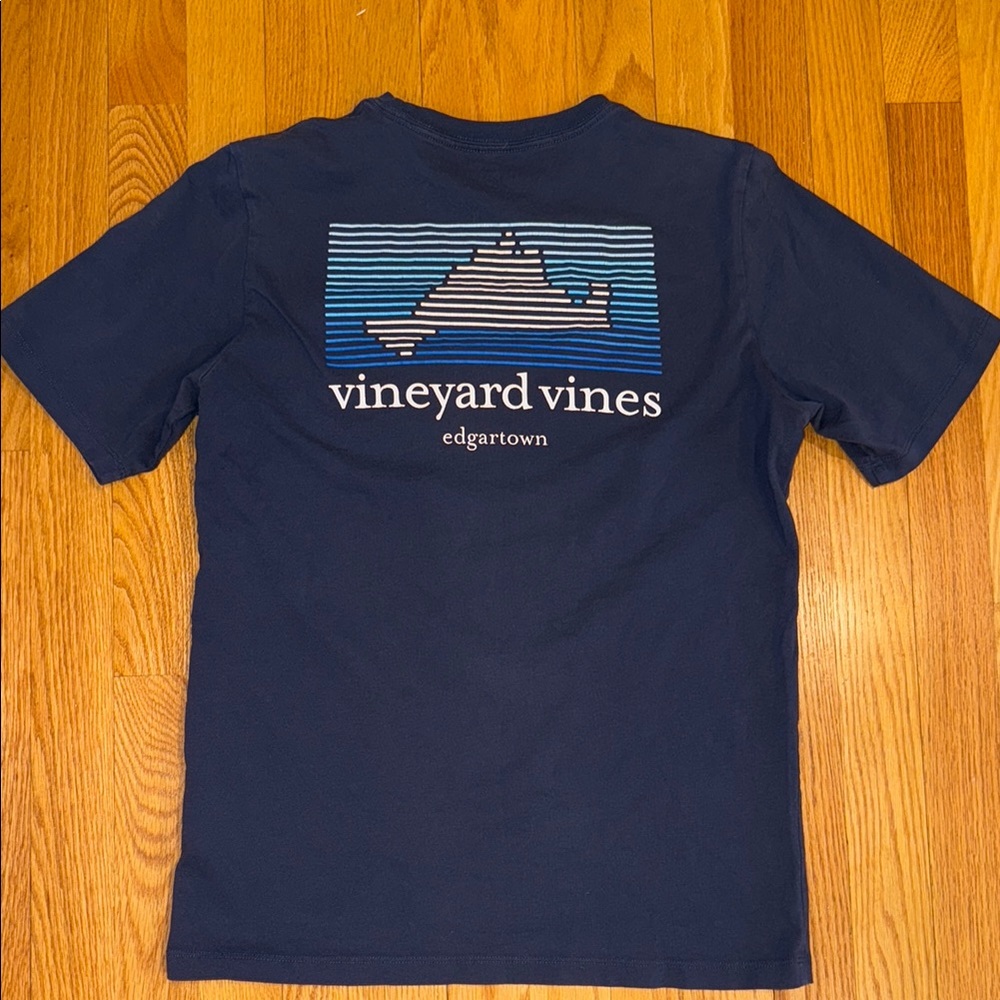Vineyard Vines Edgartown Navy Graphic Tee large 16
